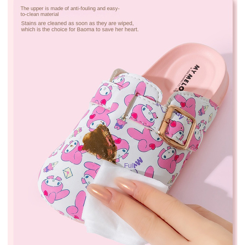 AYUER รองเท้าแตะนิ้วเท้านุ่มสบาย ก้นแบน สำหรับเด็ก ดีไซน์คลาสสิกพร้อมลวดลาย - รูปที่ 3