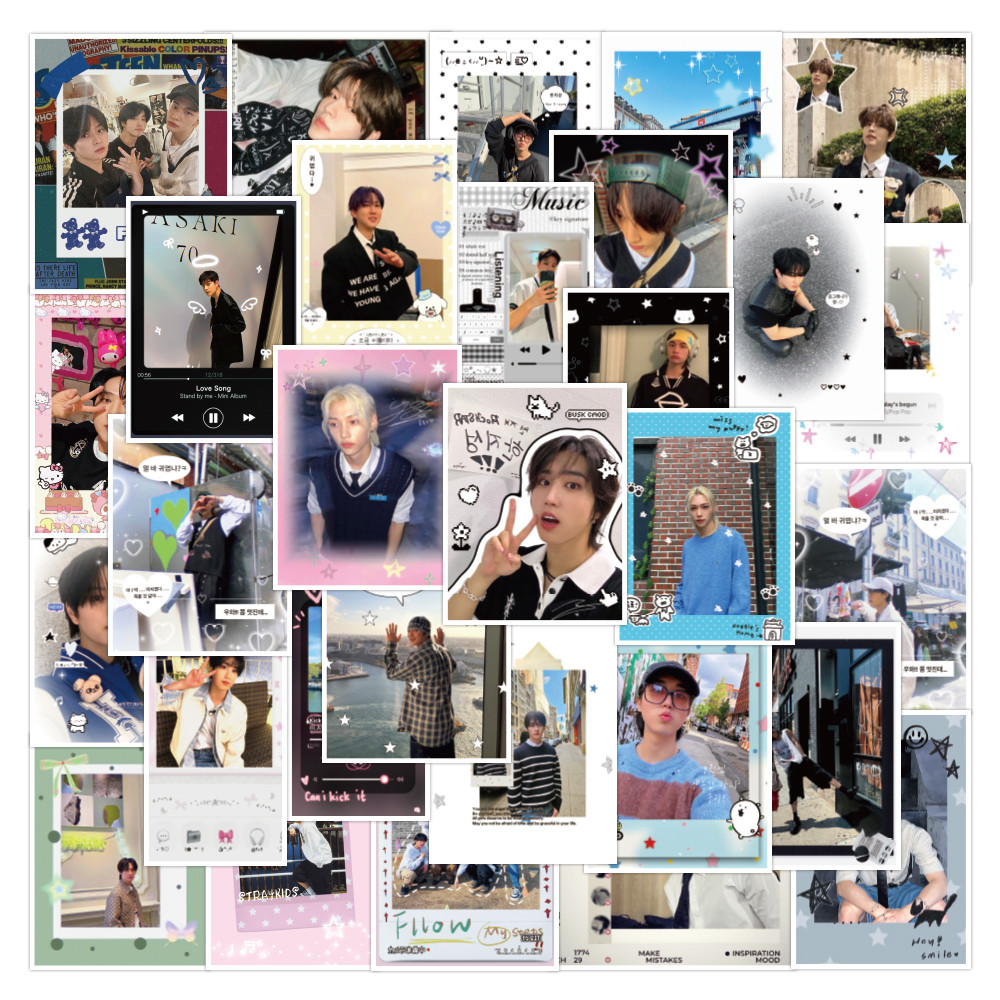 30 ชิ้น Stray Kids สติกเกอร์ - K-Pop Group Decor Decals สําหรับเคสโทรศัพท์และกระเป๋าเป้สะพายหลัง