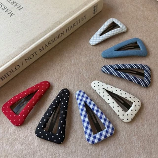 กิ๊บติดผมสไตล์เกาหลี Retro Polka Dot สีชมพูและขาว เหมาะสำหรับฤดูร้อน