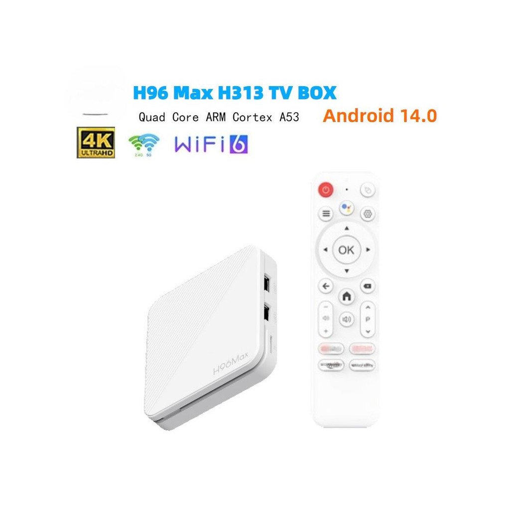 Cross-Border H96Max Android 14 5g 6 H313 กล่องทีวีอินเทอร์เฟซ ATV 4K กล่องทีวีเสียง