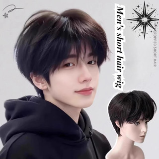 วิกผมผู้ชาย แฟชั่นผมเกาหลี วิกผมแท้ 100% วิกผมสั้นผู้ชาย วิก…