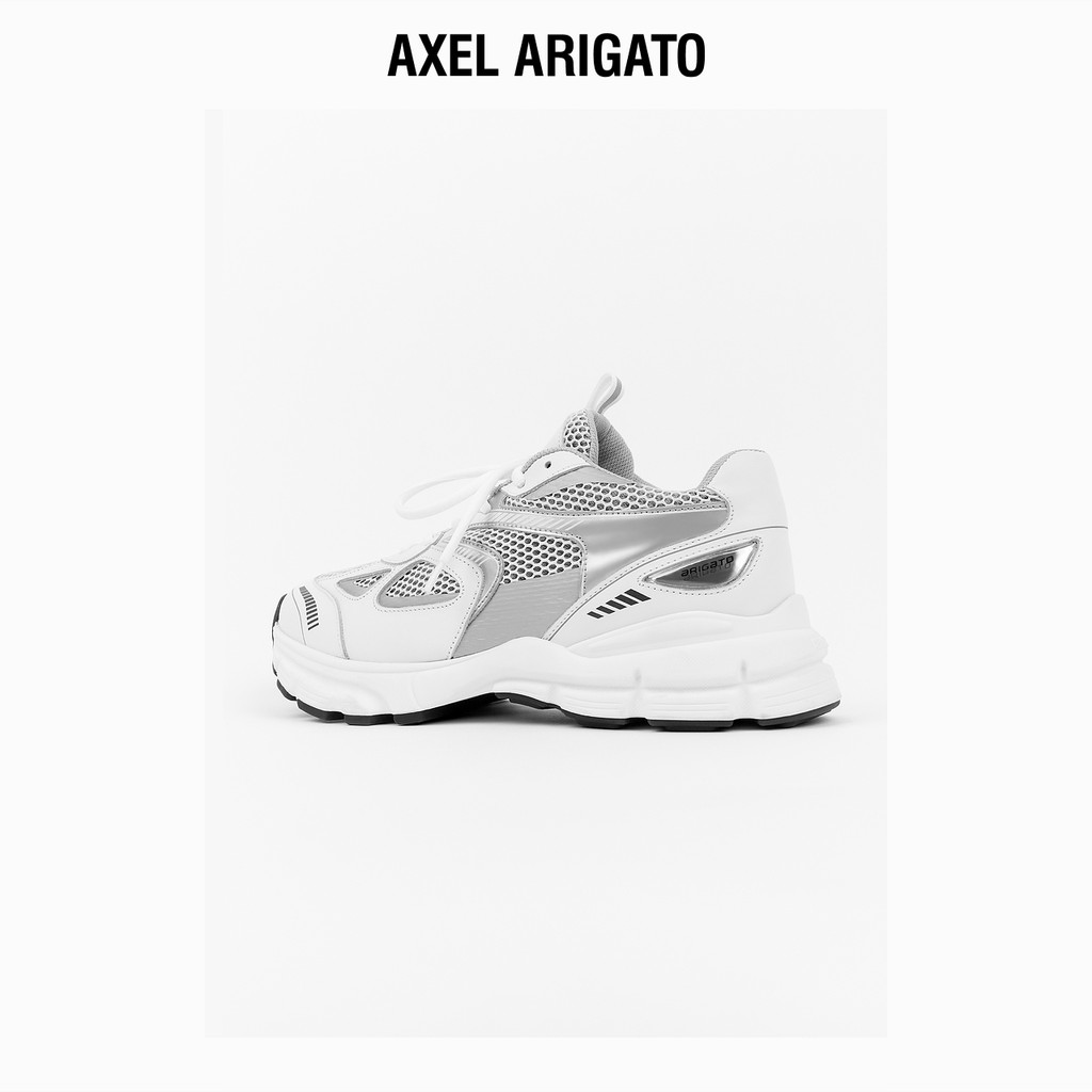 Axel Arigato Marathon Silver สีเทา รองเท้าคลาสสิกเรโทรสำหรับผู้หญิง สวมใส่ง่ายในทุกโอกาส