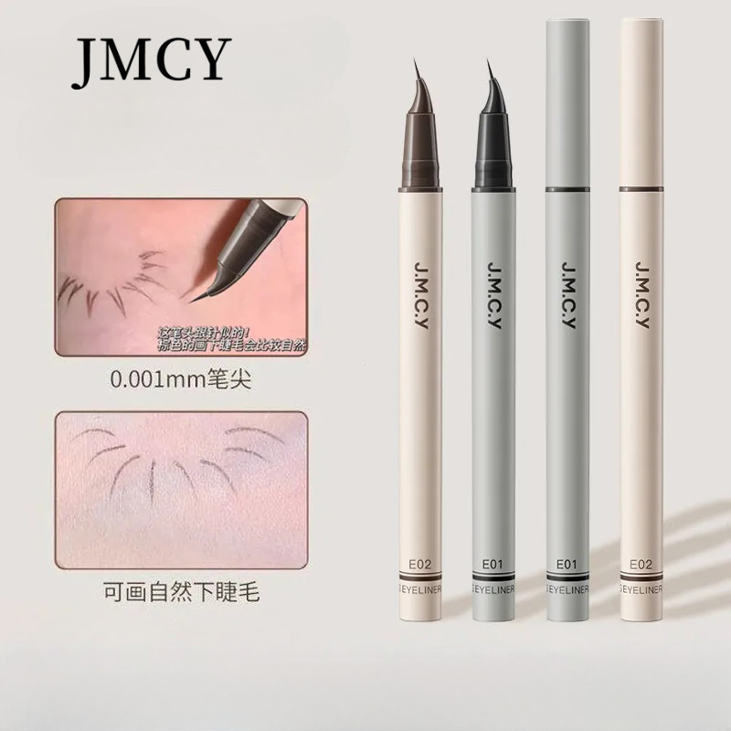JMCY 0.01 มม.Extremely Thin Elbow Eyeliner ปากกาบางผมนุ่มกันน้ําเหงื่อหลักฐานไม่เวียนภาพย้อมสีขนตาลง