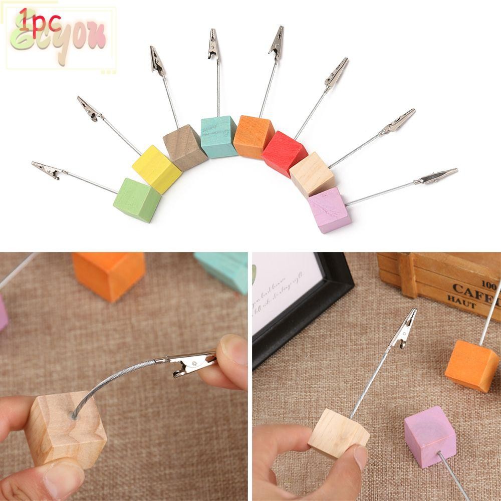 ECYOU 1PC Clamps Stand Fashion Square Shape Memorandum DIY Paper Clamp Photos Clips