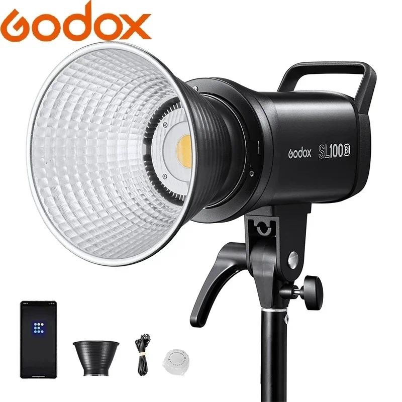 Godox SL100Bi SL-100Bi SL100D 100W 5600K สีขาวรุ่นแผง LCD ไฟวิดีโอ LED เอาต์พุตต่อเนื่อง Bowens Moun