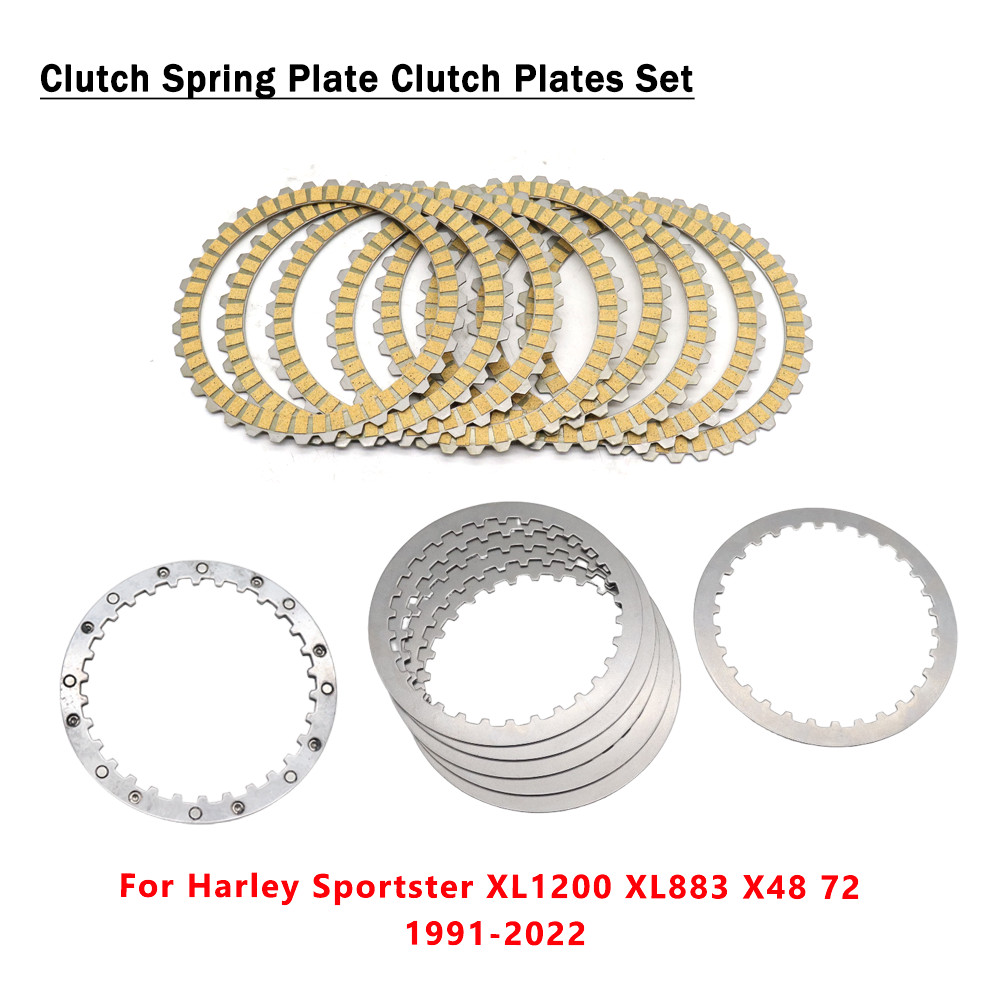 สําหรับ Harley Sportster XL1200 XL883 X48 72 1991-2022 รถจักรยานยนต์คลัทช์แรงเสียดทานแผ่นเหล็กคลัทช์ฤดูใบไม้ผลิแผ่นชุด