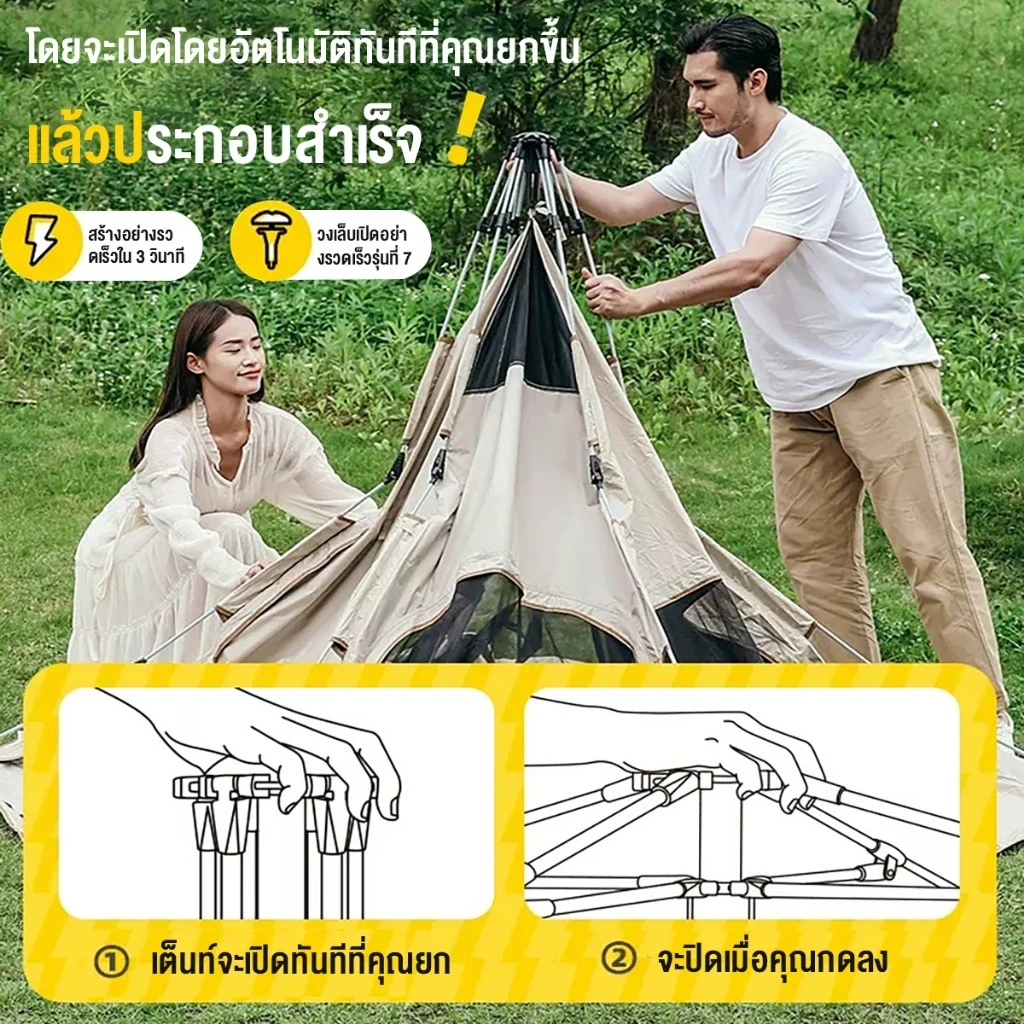 เต็นท์นอนแคมป์ปิ้ง 4-5 คน กันแดดกันน้ำ 2 ประตู thumbnail 5