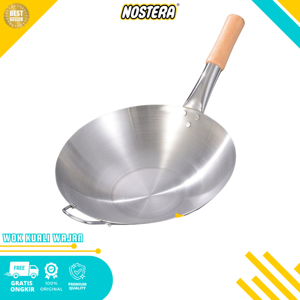 - กระทะ Kuali Wajan Kuali เครื่องปรุงรสจับไม่ติด 32-43 ซม. สแตนเลส