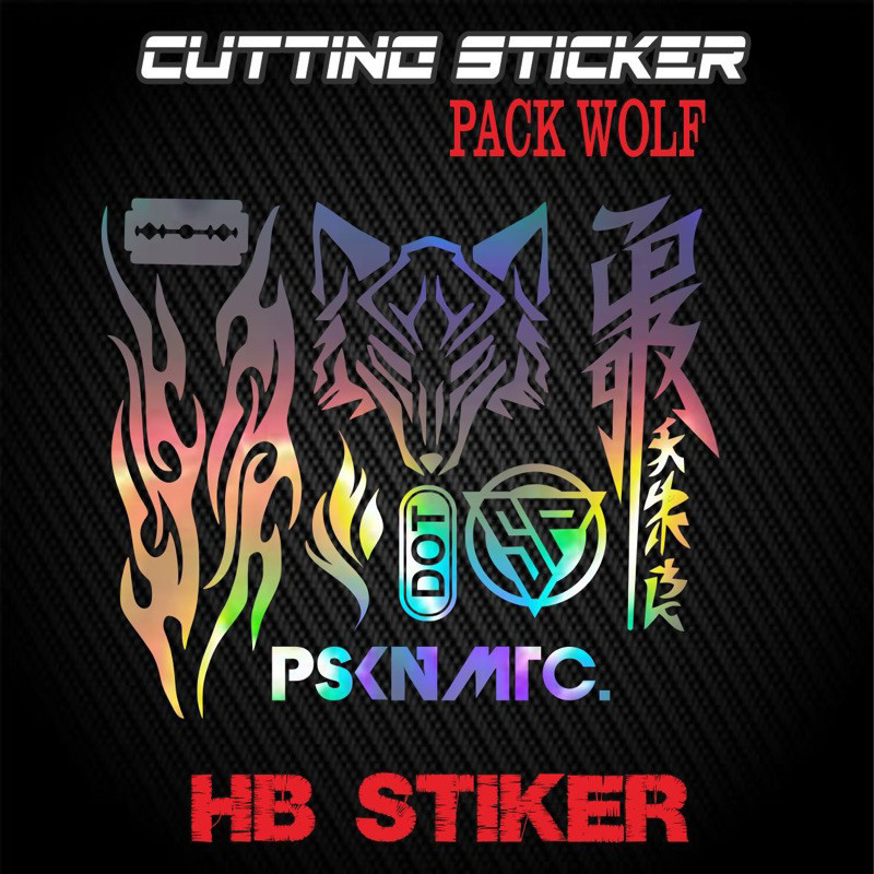 สติ๊กเกอร์ตัดชุดแพ็ค WOLF API LOGO SP DOT KANJI KATAKANA PSKN MATIC PACK CUT กันน้ํายาวนาน