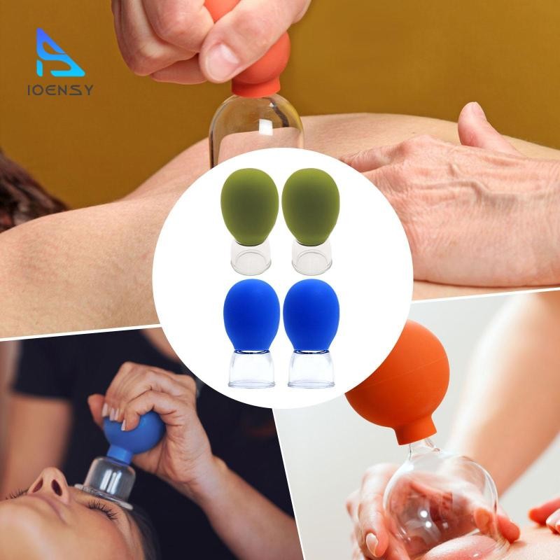 [Ioensy] 4 ชิ้นสูญญากาศนวด Cupping Cupping Cups Facial Cupping Set สําหรับ Bodyworker ของใช้ประจําวั