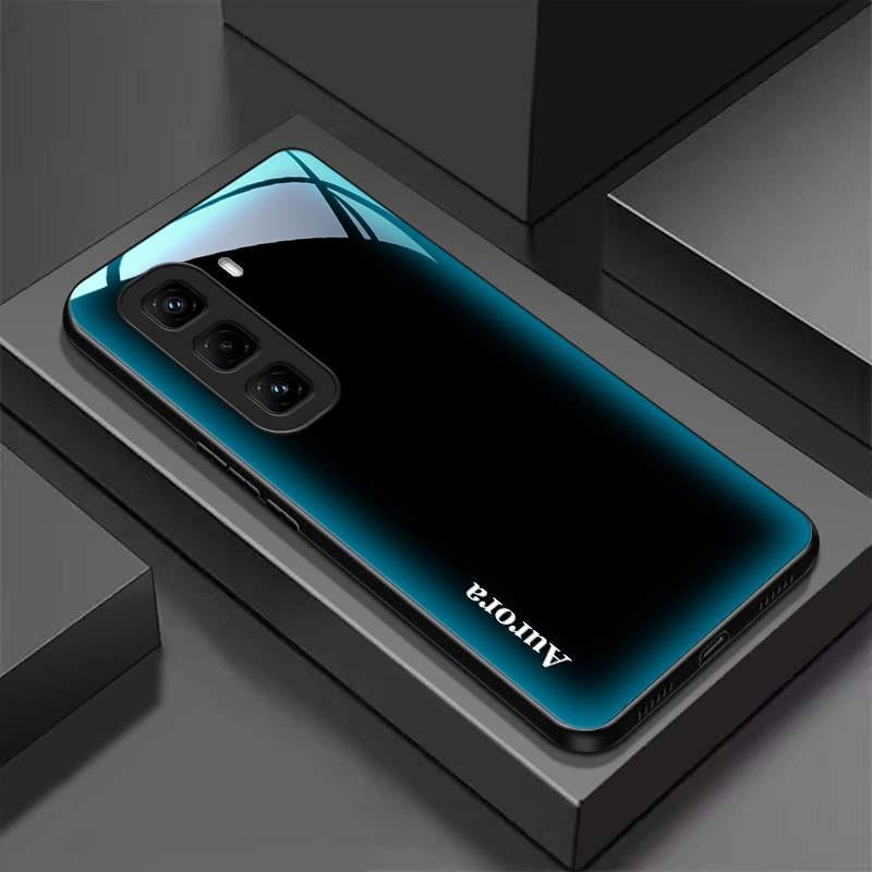เคสโทรศัพท์กระจกนิรภัยเหมาะสําหรับ Infinix Hot 50 Pro Plus ปกแข็งบางเฉียบลายสไตล์ธุรกิจ H3004