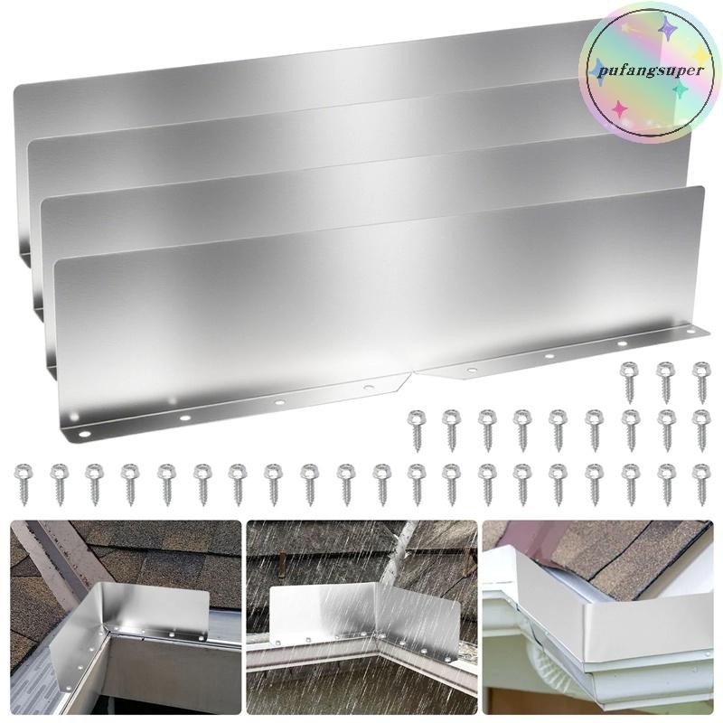 Pufangsuper 4 ชิ้น Rainwater Valley Gutter Splash Guard Rain หยด Gutter Guard,Rain หยด Gutter Guard 