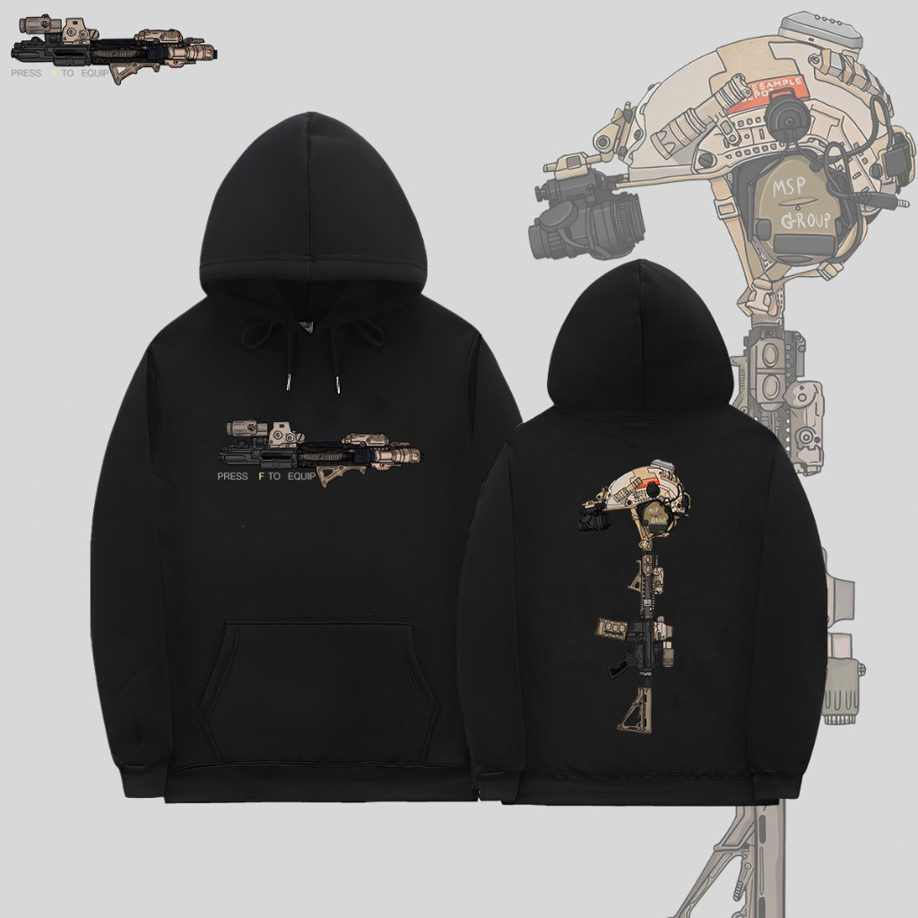 2025 เสื้อฮู้ดโอเวอร์ไซส์ อุปกรณ์ทางทหาร MSPEC GEAR - hoodie MK 18 เสื้อฮู้ด MK18 M-3XL