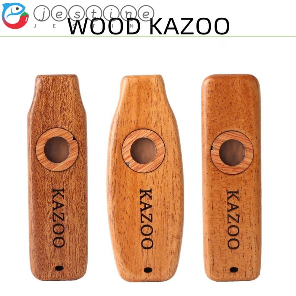 JESTINE ไม้ Kazoo ไม้พร้อมเชือกเส้นเล็ก น้ําหนักเบารองรับ Kazoo, เครื่องดนตรีมาพร้อมกับเรียนรู้ได้อย