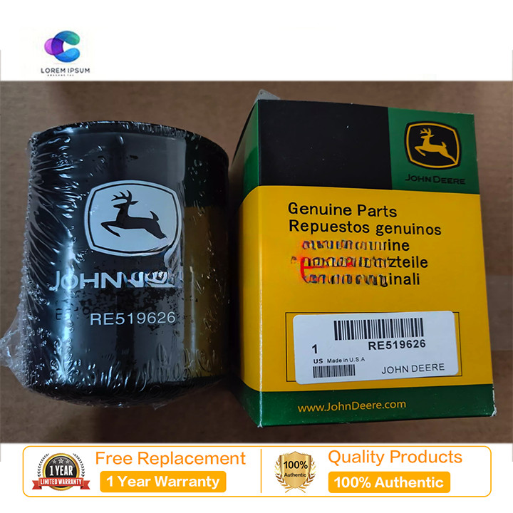 เหมาะสําหรับชิ้นส่วนบํารุงรักษาองค์ประกอบกรองน้ํามันรถแทรกเตอร์ John Deere RE519626