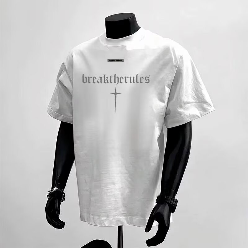 2025 NEW 20252025 Summer New American Style Short Sleeve T-Shirt Men's Trendy Sports Loose Casual Sl