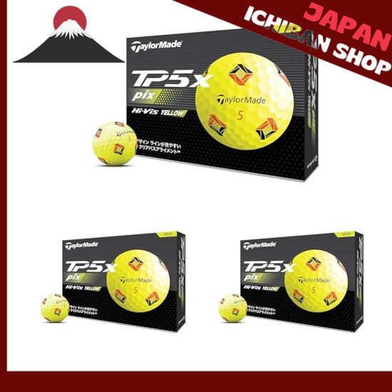 【จากประเทศญี่ปุ่น】 TAYLOR MADE TMJ24 TP5x pix YLW JPN 12pcs TP5x pix yellow golf balls 2024 model ye