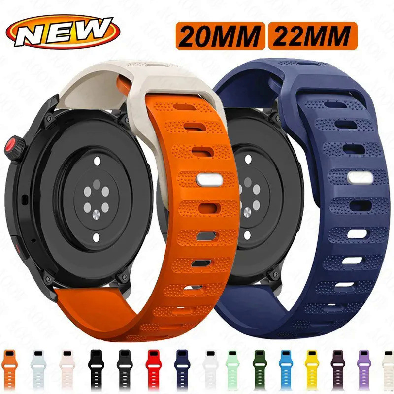 สําหรับนาฬิกา 345 Active12 GT2 GT3 Pro Amazfit GTR สายซิลิโคน 20 มม.22 มม.กีฬาแฟชั่นยางนุ่ม celet F0