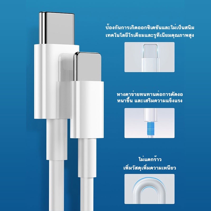 CMUSIC สายชาร์จไมโคร สายชาร์จ USB type C ยาว 1/1.5/2เมตร  หัวชาร์จโทรศัพท์มือถือ - รูปที่ 3