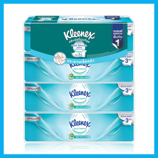 Kleenex Silky Smooth Soft Box [70 Sheets x 4pcs] คลีเน็กซ์ ซิลกี้ สมูท กระดาษเช็ดหน้า หนา 3 ชั้น.
