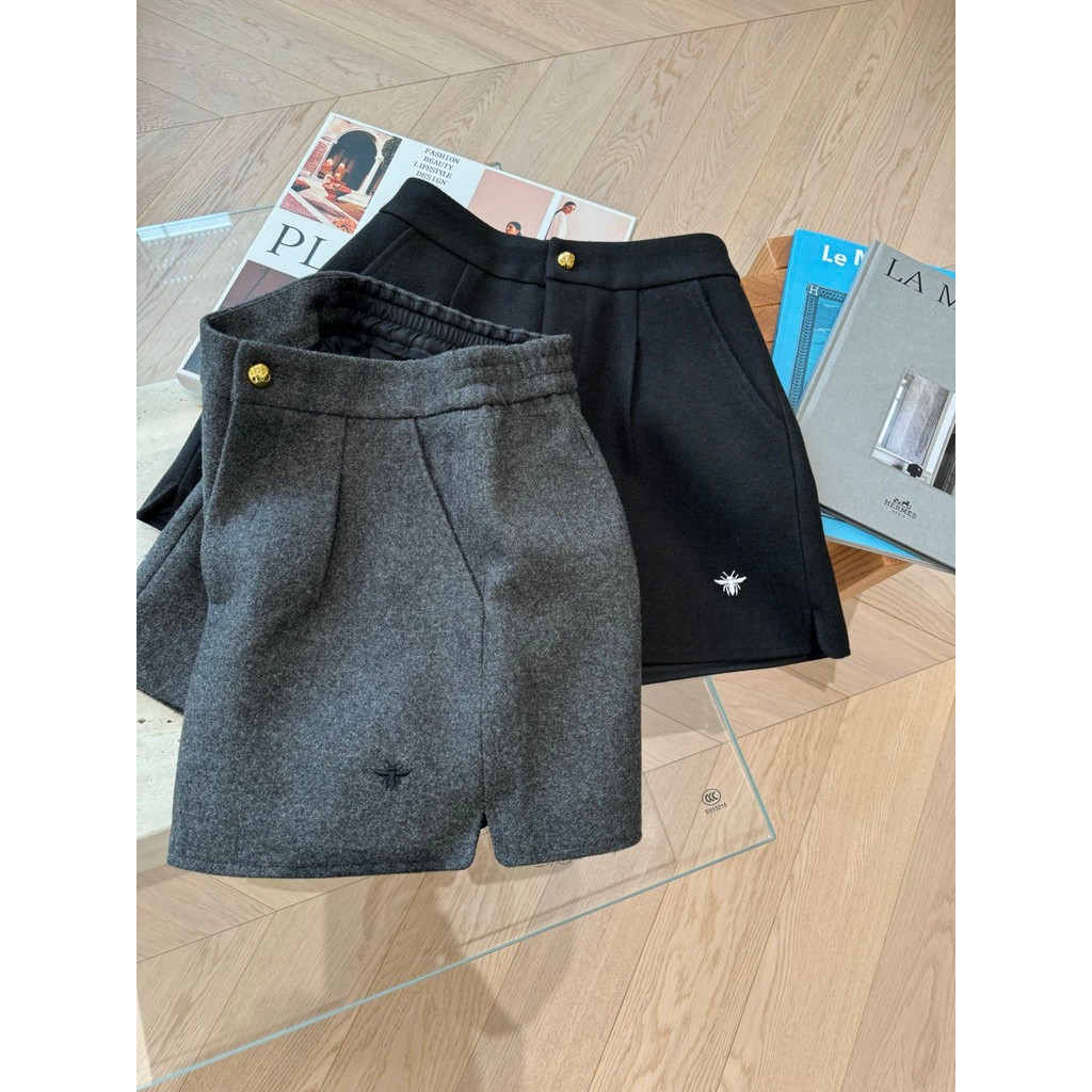 2025 กางเกงขาสั้นสีดําเอวสูง DI Womens ใหม่ล่าสุด Size:SL 9fP