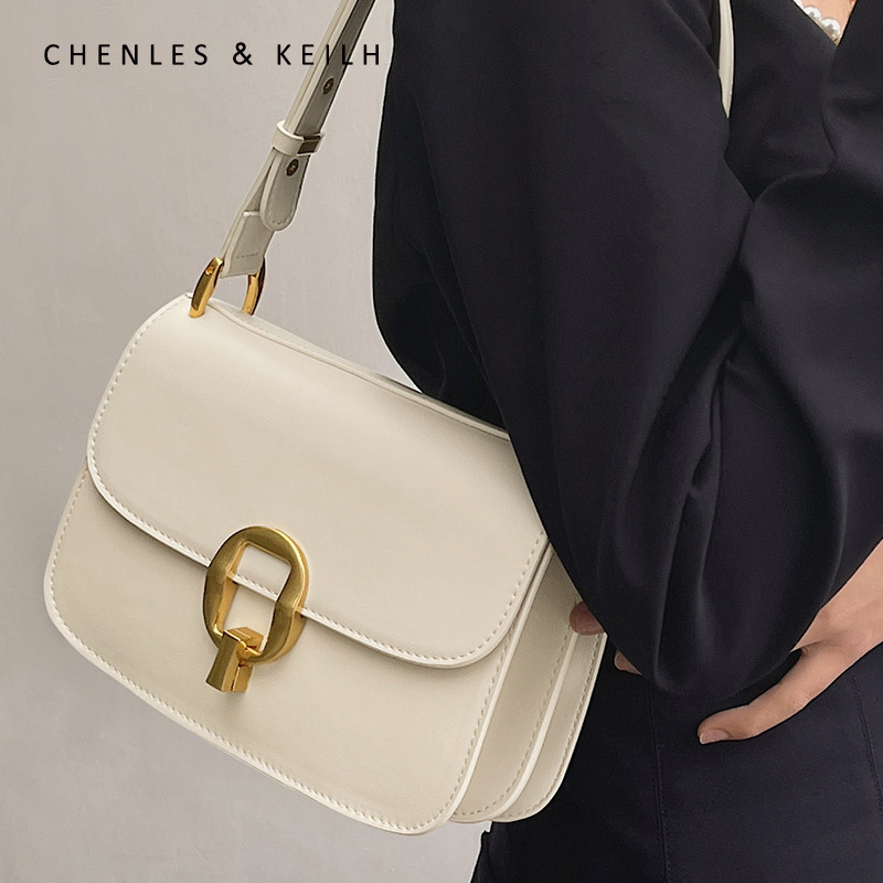 CHENLES & KEILH Niche High-End ของแท้หนัง Underarm Tofu กระเป๋าแฟชั่นกระเป๋าใบเล็กไหล่ Messenger หญิ