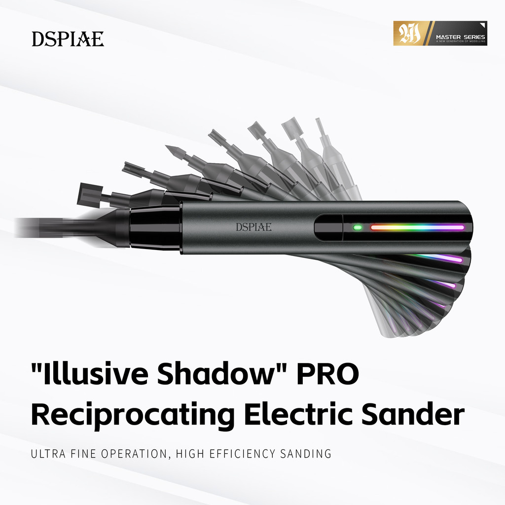 DSPIAE ES-A PRO อัพเกรด "Illusive Shadow" PRO ลูกสูบไฟฟ้า Sander 4100/4500/5400 rpm สําหรับ Gundam รุ่น Assembly Hobby บดปากกาเครื่องมือ