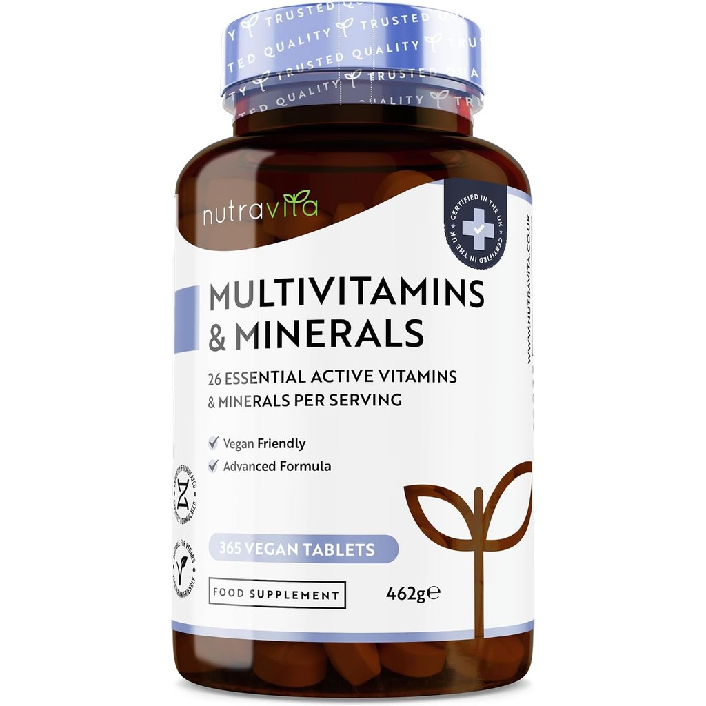 Multivitamins & Minerals - 365 Vegan Multivitamin Tablets - 1 Year Supply - Multivitamin Tablets for