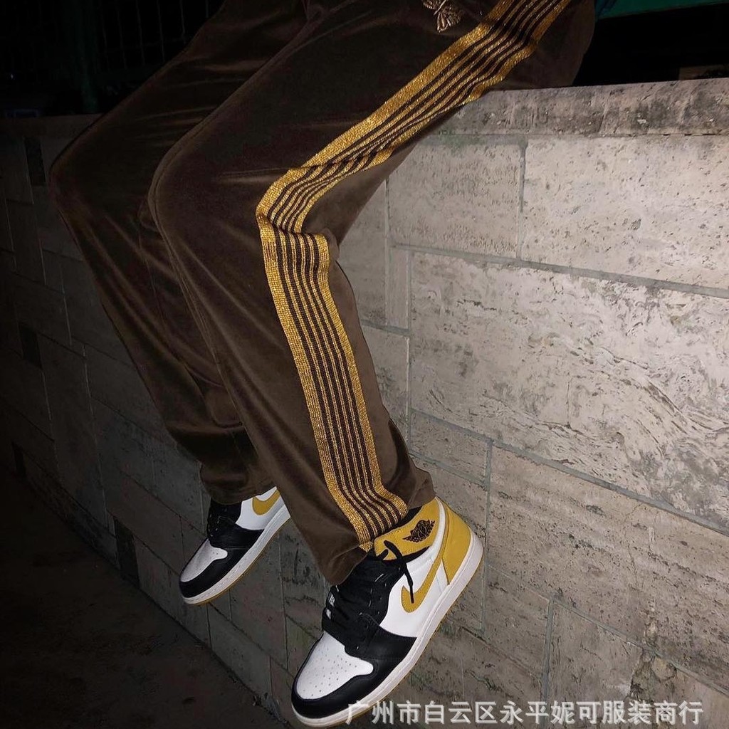 Needles Track Brown Velvet Ribbon Pants VINTAGE Vintage Straight-Leg Sports Pants