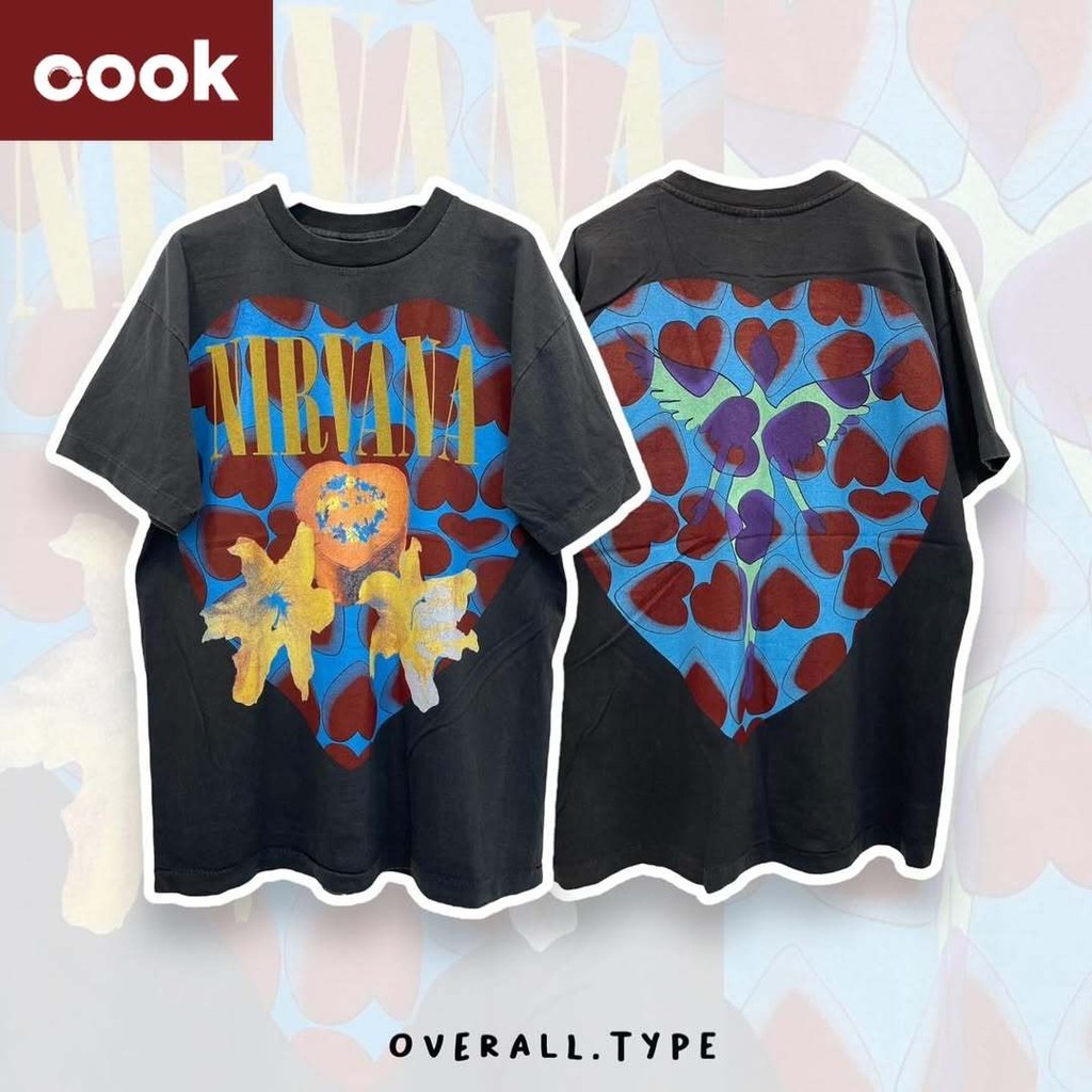 nirvana เสื้อยึด ผ้าเทคโนโลยี Sorona จากอเมริกา พิมพ์ลาย nevermind เสื้อยืด oversize เหมาะ ผู้หญิง และ ผู้ชาย #362