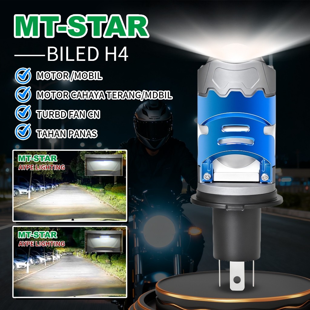 CAHAYA BRUSTYX MT-STAR LED โปรเจคเตอร์โคมไฟ H4 M101 BILED PROJECTOR Bright Light คุณภาพสูงสามารถใช้ส