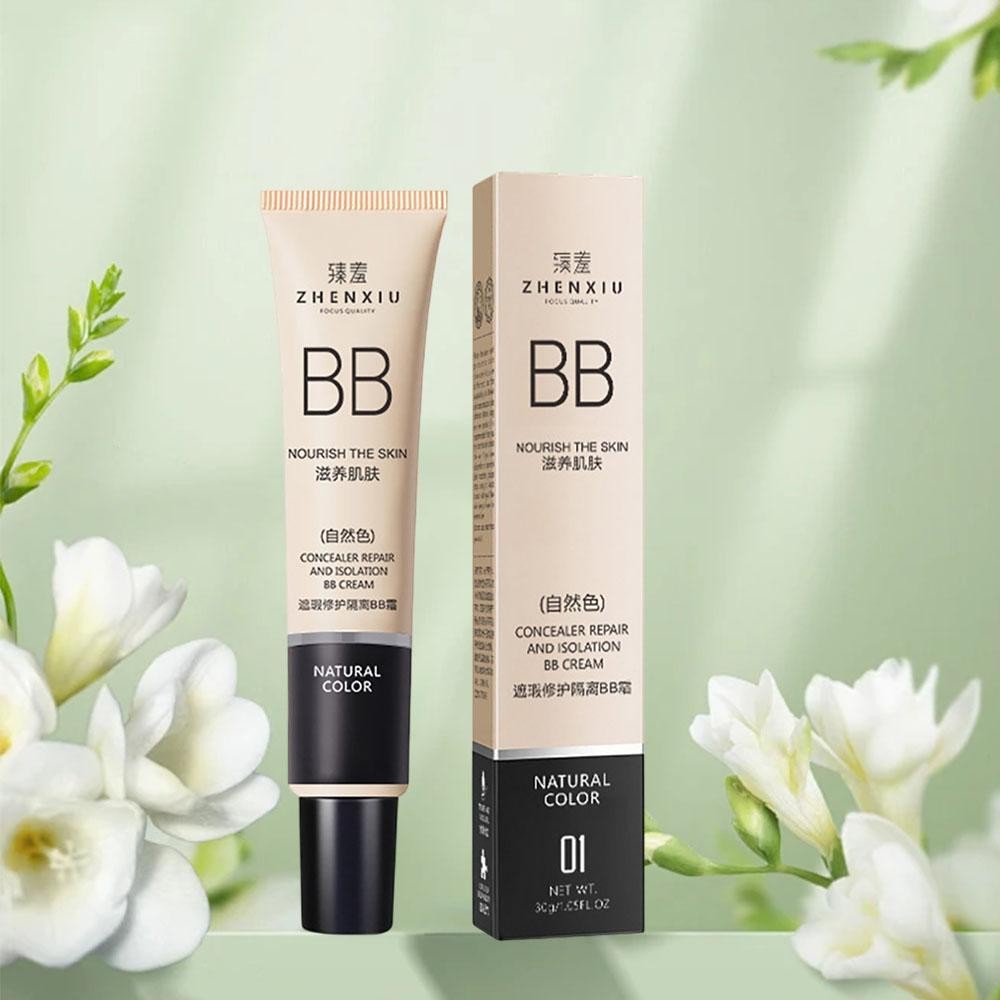 ZHENXIU Bb ครีมคอนซีลเลอร์ซ่อมแซมและแยกรองพื้นกระจ่างใสรองพื้นกันน้ําแต่งหน้าสําหรับผู้หญิงและผู้ชาย