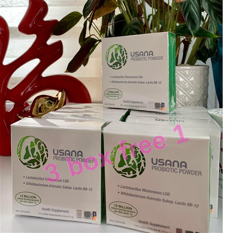buy 3 free 1 Usana Probiotic Powder 益生菌 14 Sachets PROBIOTIC 消化 Usana HAVE KKM STICKER H1inulin 祛脂 E