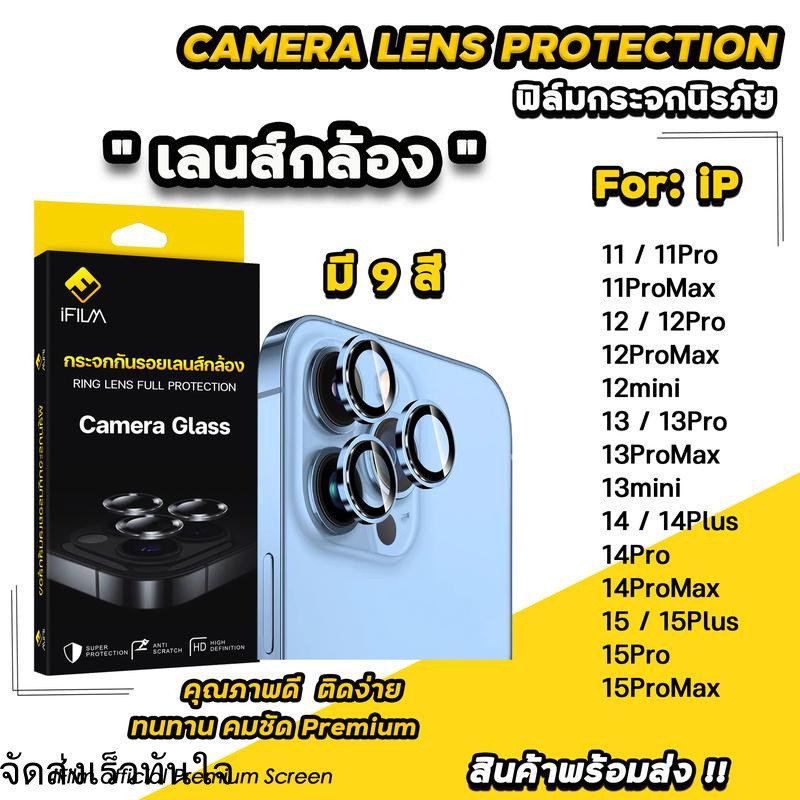 iFilm ฟิล์มกันรอย เลนส์กล้อง เหมาะสำหรับ iPhone 15 pro max 15plus ip15 14 pro max 14 plus ip14 13 pr