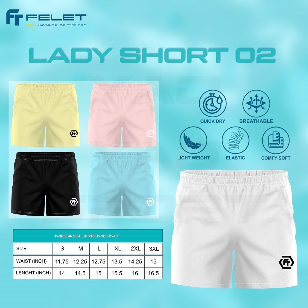 FELET LADY SHORT 02กางเกงแบดมินตัน Sluar Badminton by FELET