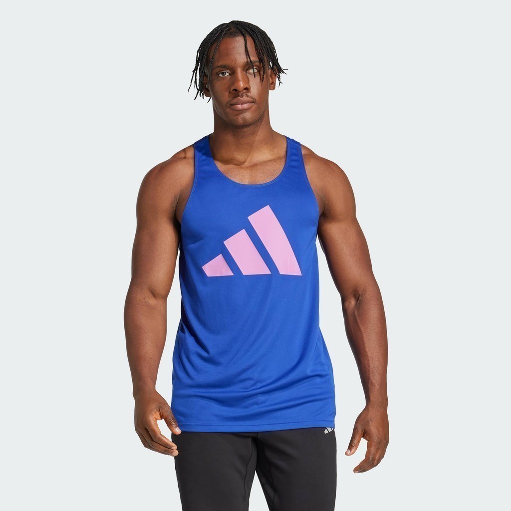 adidas วิ่ง เสื้อกล้าม Run It ผู้ชาย สีน้ำเงิน IT3470