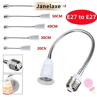 JANELAXE ตัวแปลงผู้ถือโคมไฟ, 20/30/40/60 ซม. ยาวหลอดไฟ LED Extension Tube, คุณภาพสูงยืดหยุ่นเกลียว E27 ถึง E27 หลอดไฟแปลงซ็อกเก็ตบ้าน