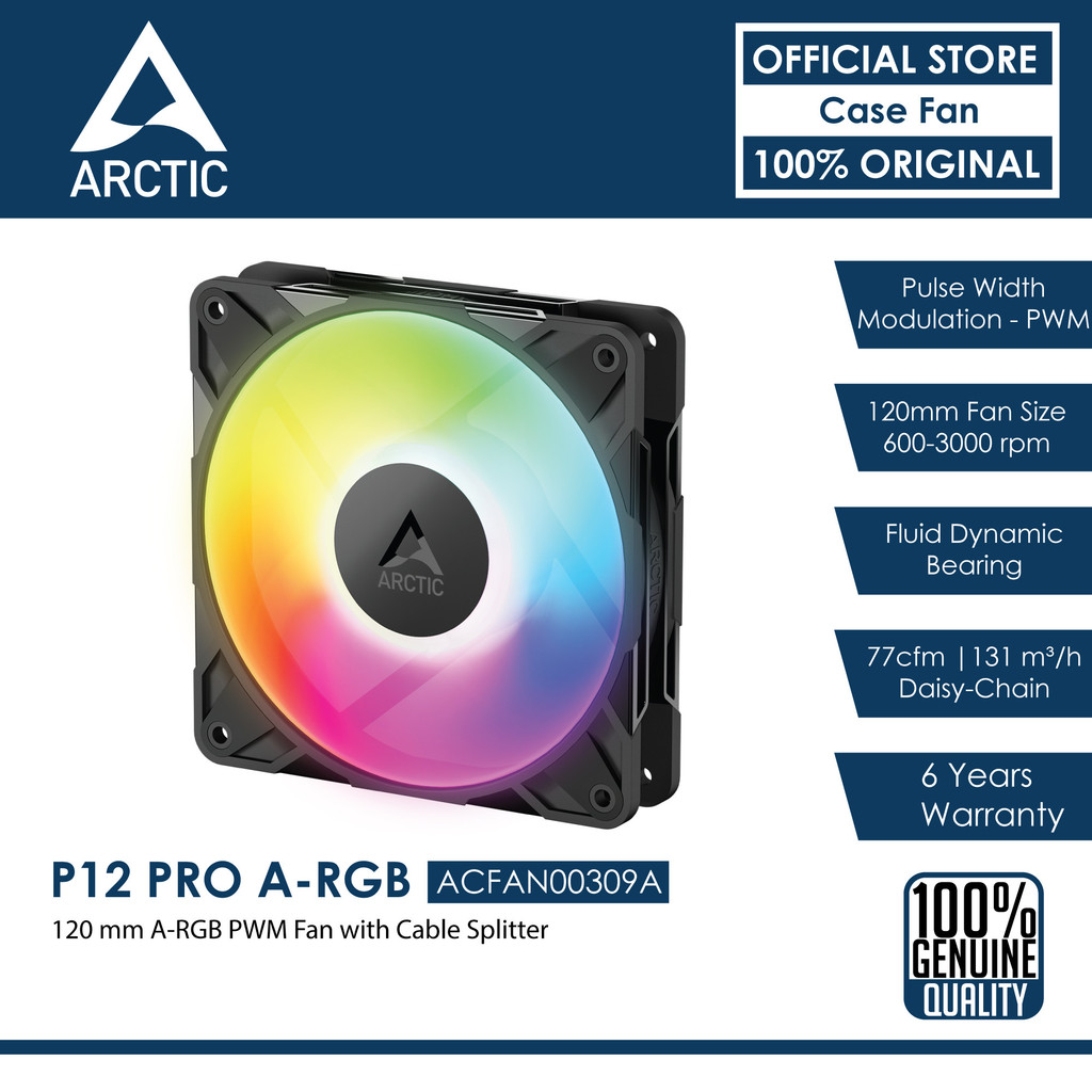 ARCTIC P12 Pro A-RGB 120 มม. พัดลมเคส PWM