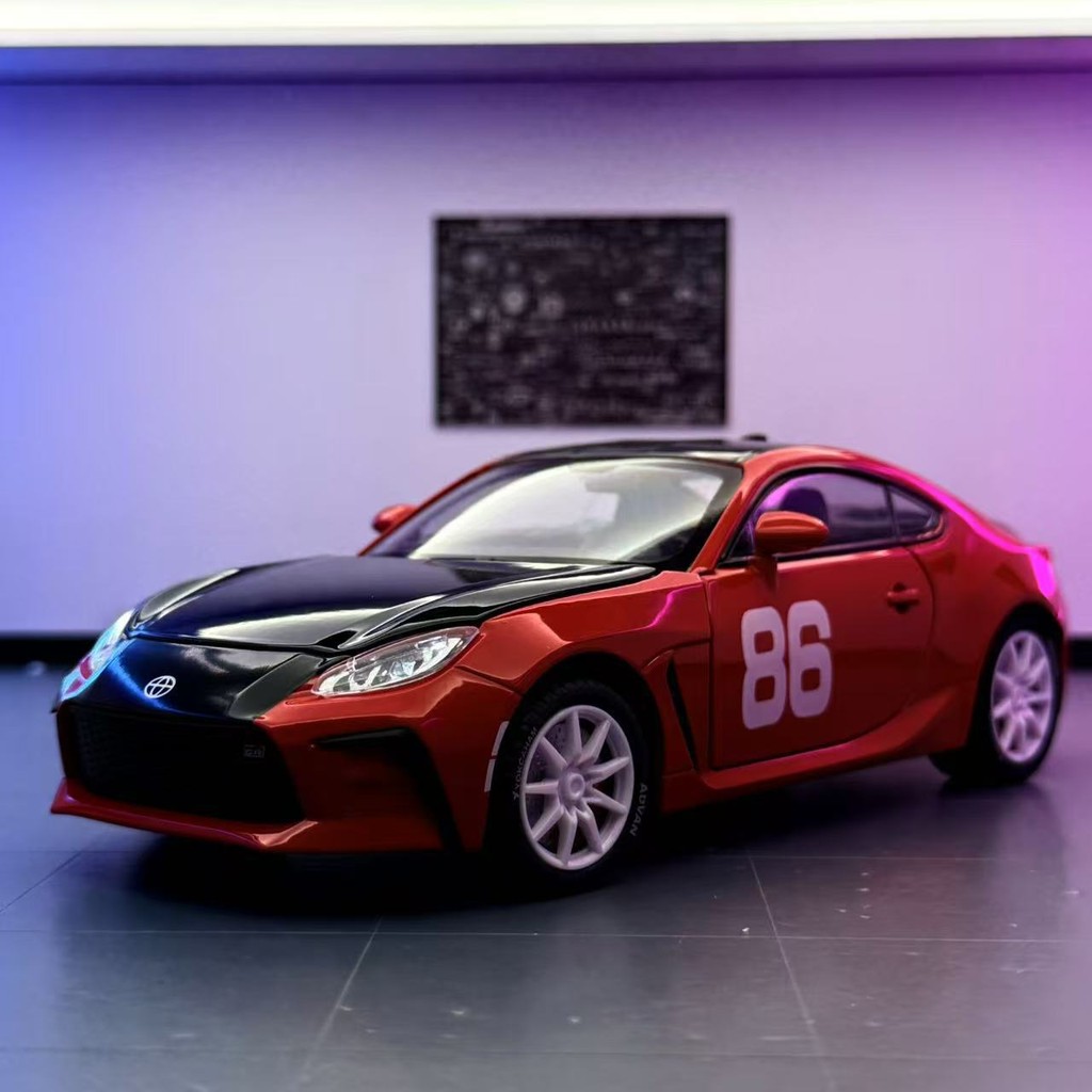 利佳信合金车模1:24GR86赛道版跑车带回力玩具车音效模型摆件代发