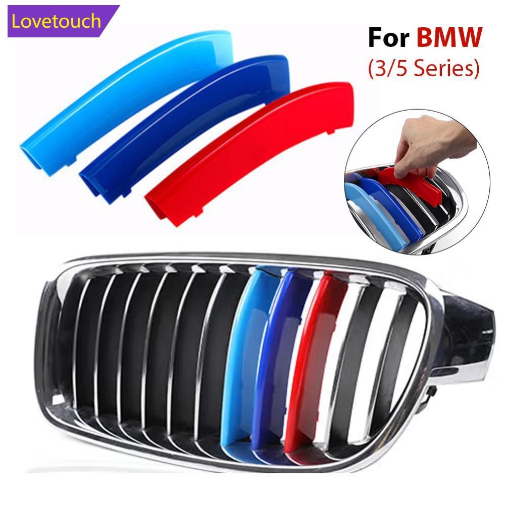 LOVETOUCH 3 ชิ้น/เซ็ต M Power Car Racing ด้านหน้า Grille Trim แถบสําหรับ BMW E46 E90 E91 E92 E93 F30