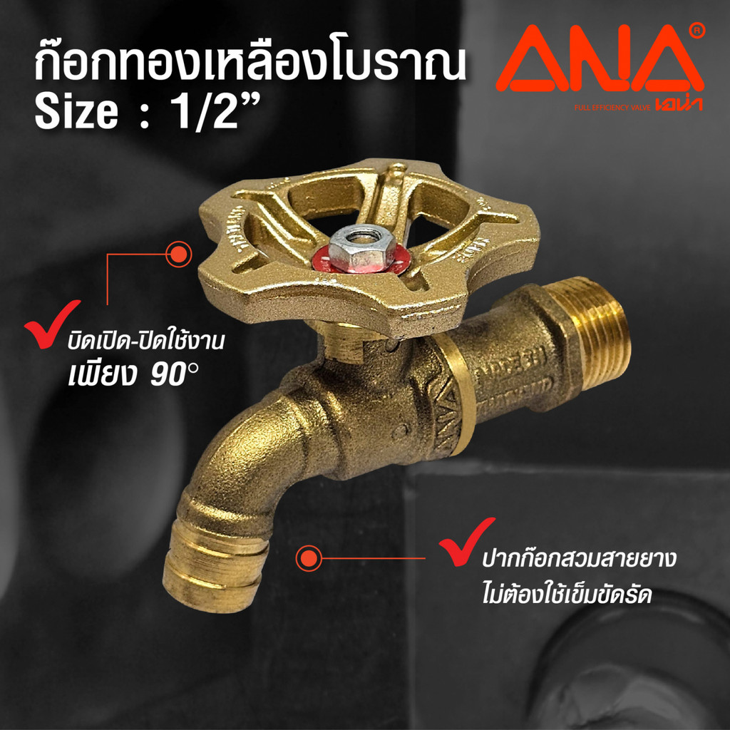 LOCAL789 ANA ก๊อกบ้าน 108 ทองเหลือง โบราณ 1/2 ร้านอยู่ในไทย
