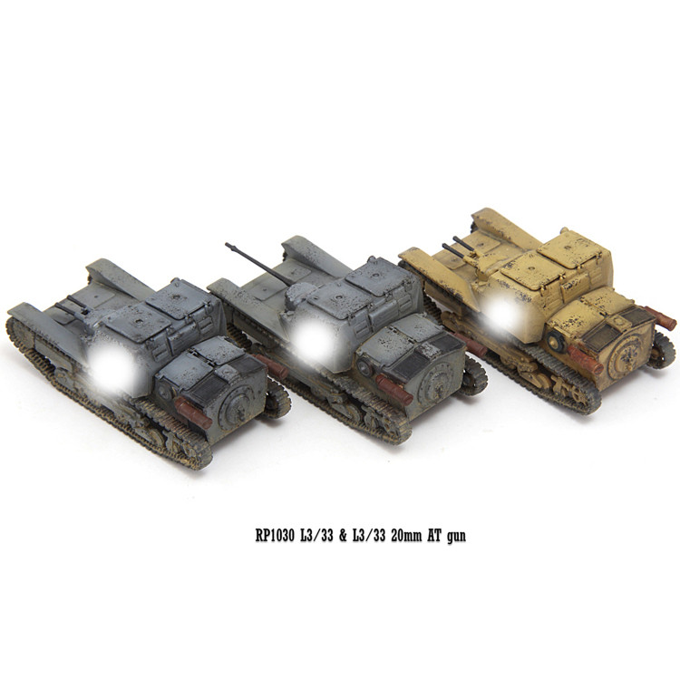 หกจุดเมตร RP1030 L3/33 เยอรมันสีเทา+เหลืองเยอรมัน+20 มม.Anti-Tank Cannon เยอรมันสีเทาชุดสามรถ