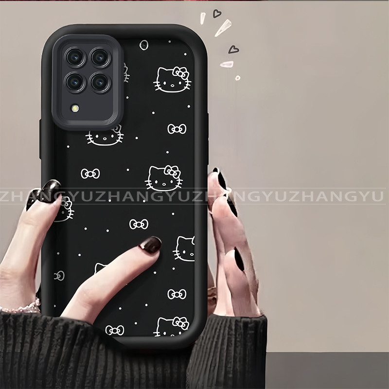 เหมาะสําหรับ Samsung A12 M12 A22 4G A22 5G เคสโทรศัพท์ที่วางกระจกแต่งหน้าแมว anti drop ถุงลมนิรภัยซิลิโคน TPU soft shell 020 ราคา ถูกที่สุด ดีลบีเคเค แกลเลอรีภาพที่ 7