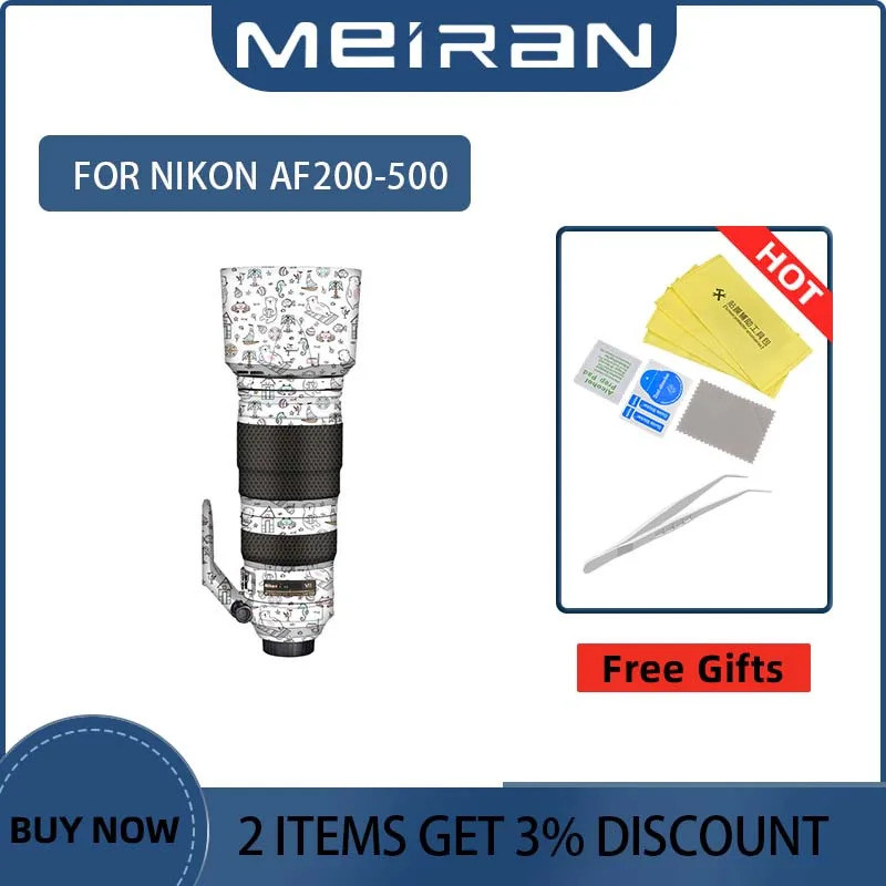 รูปลอกป้องกันเลนส์กล้อง 200500 ฟิล์มห่อ Anti-Scratch สําหรับ Nikon AF-S 200-500 มม. f/5.6E ED VR 200