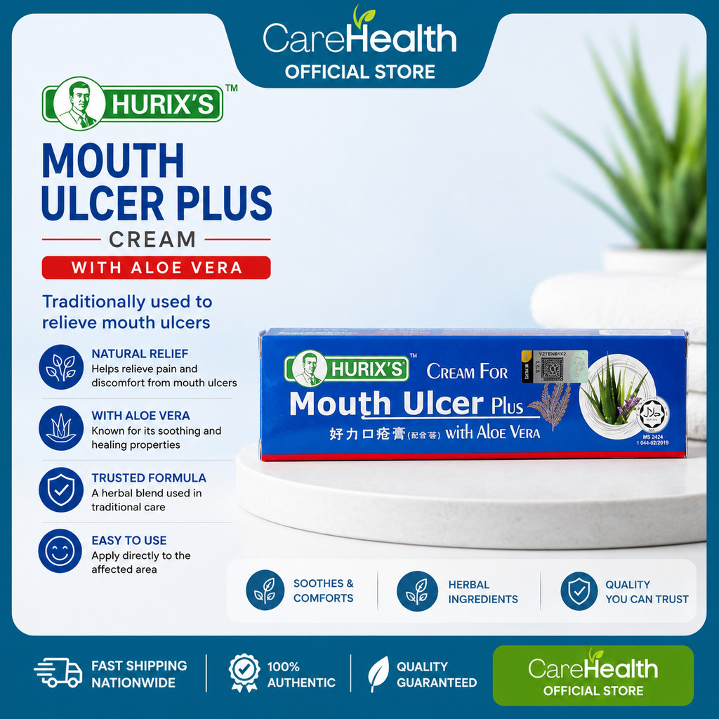 HURIXs CREAM FOR MOUTH ULCER PLUS WITH ALOE VERA 5GM (EXP:03/2028)