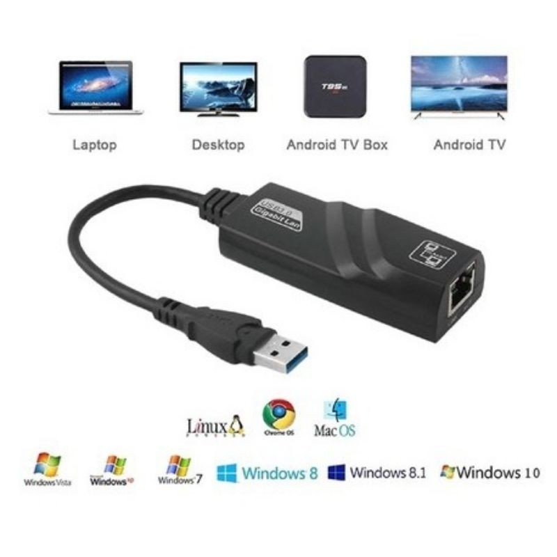 อะแดปเตอร์ USB 3.0 เป็น Gigabit LAN Ethernet 10/100/1000Mbps - USB to LAN / Type C / USB 3.0 to Giga