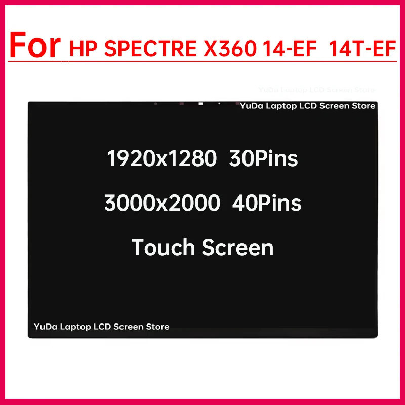 13.5 "หน้าจอสัมผัสสําหรับ HP Spectre X360 2-in-1 14-EF 14T-EF 14-EF2000 EF2001 EF2023 จอแสดงผล LCD D