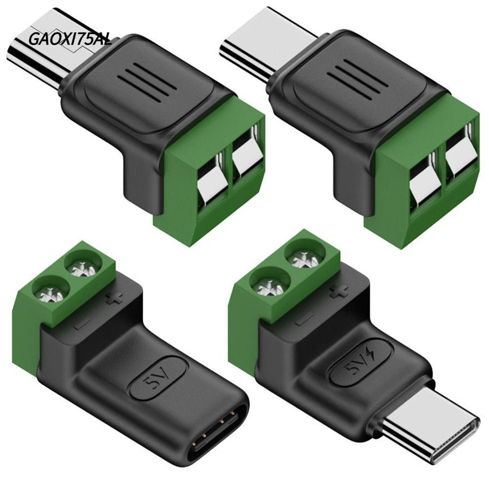 GAOXI75AL อะแดปเตอร์เทอร์มินัล USB C ถึง 2Pin, Type-C ถึง 2 พินสกรู Crimp Terminal Block, ชาร์จการแป