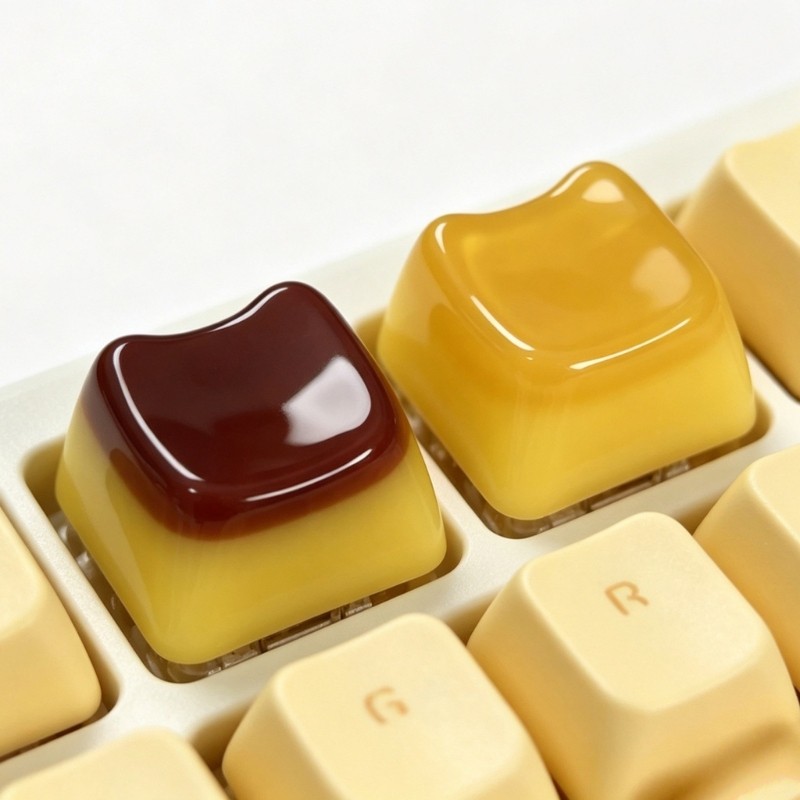 Kiss เกมเรซิ่น Keycap น่ารัก Keycap DIY Handmade Keycap สําหรับเกมปุ่มกดบุคลิกภาพปุ่มกดลูกแมว Jelly 