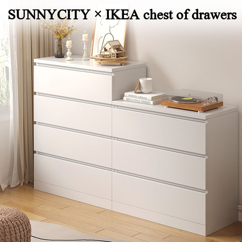 Ikea KA ตู้ลิ้นชักไม้ ตู้เตี้ย 5/4/3ชั้น White